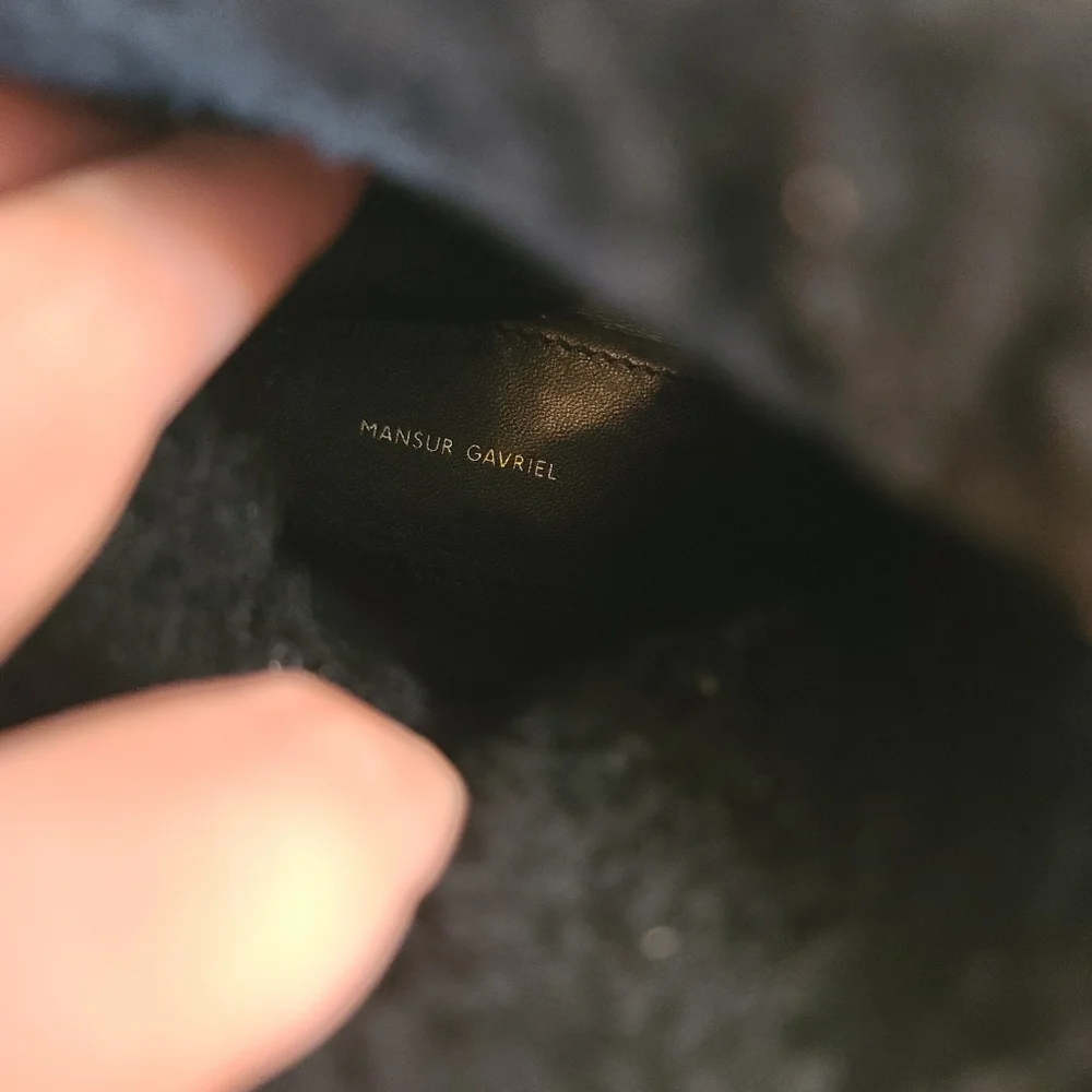 Mansur Gavriel | Cosy Boots in Black Lambskin Sheep Shearling Size 8 - Picture 11 of 14